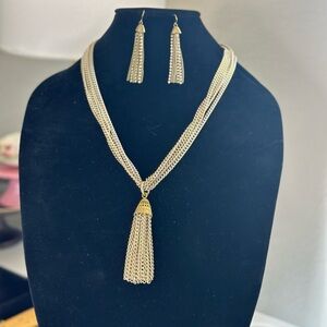 Vintage Sara Coventry dangle necklace with matching contemporary dangle earrings